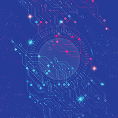 Technological elements lighting lines Vector Background