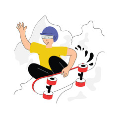 Get this flat illustration of skater in modern style