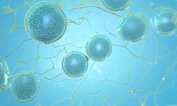 Closeup of insulin receptor proteins embedded in the cell membrane with their binding sites . 4K Video