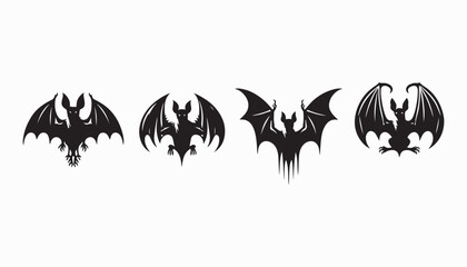 Bat silhouette vector illustration on white background 