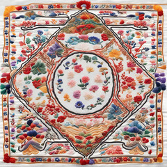 Korean style traditional embroidery pattern
