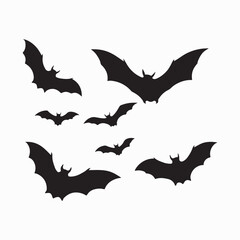 Bat silhouette vector illustration on white background 