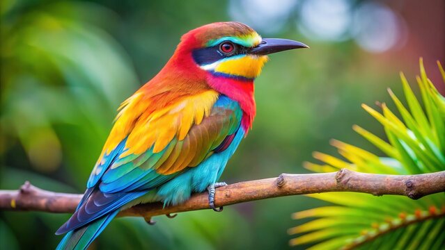 A beautiful, serene bird perches on a branch, showcasing its vibrant plumage and delicate features in a stunning display of natural elegance.