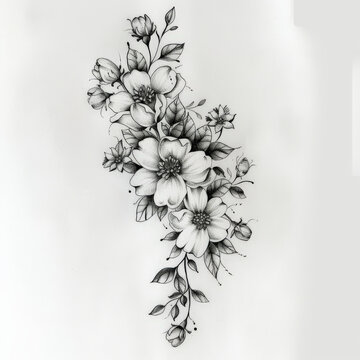 flower, cherry, Japan, floral, vector, nature, illustration, pattern, plant, drawing, leaf, art, vintage, decoration, sketch, branch, design, flowers, blossom, summer, spring, black, rose, garden, bea