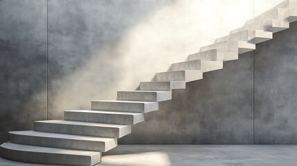 Concrete Staircase in a Minimalist Interior