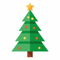 A beautifully decorated Christmas tree featuring a star on top of it