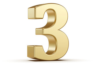 Gold 3D Number 3