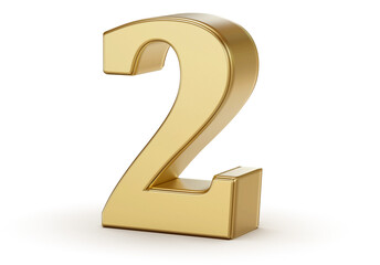 Fototapeta premium Gold 3D Number 2