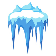 Cartoon of an iceberg with icicles hanging from it
