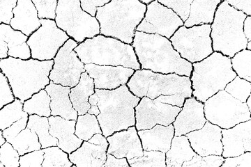 Texture soil dry crack background pattern of drought lack of water of nature white black old broken.