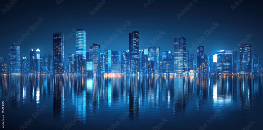 Canvas Prints Cityscape Night Reflection.