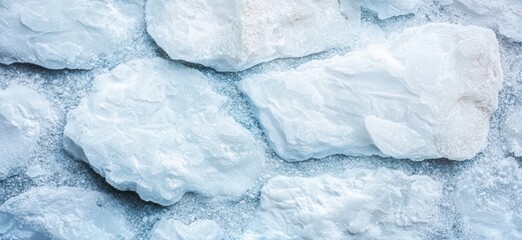 Fototapeta premium Frozen winter landscape with icy textures
