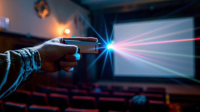 Captivating Presentation: Speaker Engaging Audience with Laser Pointer