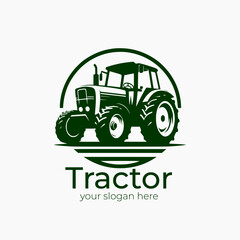 silhouette of a tractor illustration vector logo