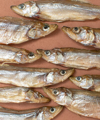 Obraz premium A dried smoked fish smelt 
