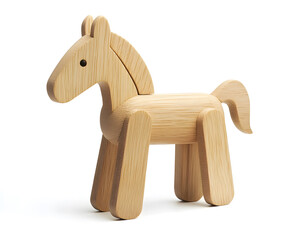 Horse Wooden toy isolated on white background
