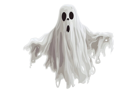 recommend clip art: Spooky ghost isolated on white background