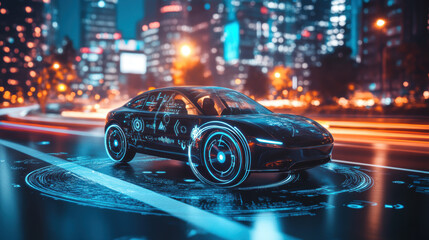 Futuristic Car Cityscape.