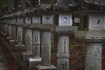 Detalle del cementerio budista de Koyasan en Japón.