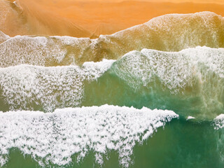 Beautiful sea beach and waves texture in sunny summer day background,Phuket Thailand