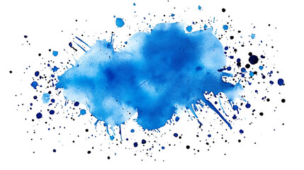 Fototapeta premium Transparent PNG watercolor stain blue paint splatter 