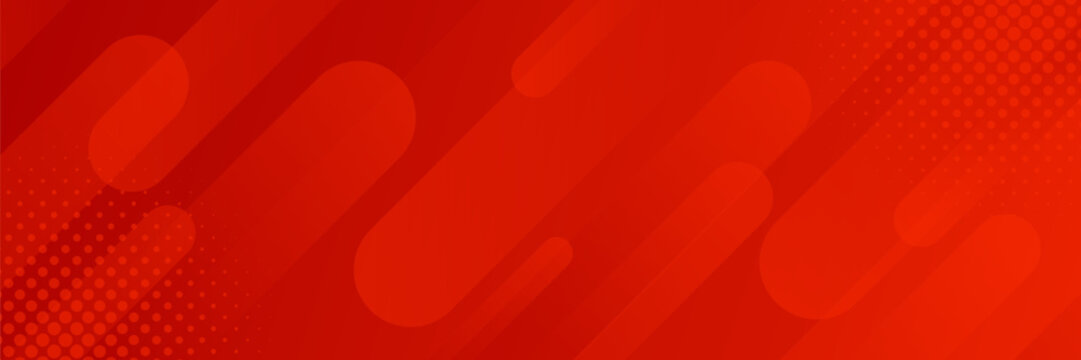 Abstract red dynamic banner background with halftone, modern wallpaper. Vector illustration. Suitable for templates, sale banners, events, ads, web, pages and headers
