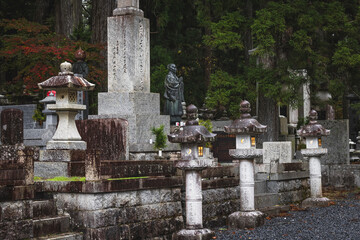 Detalle del cementerio budista de Koyasan en Japón.