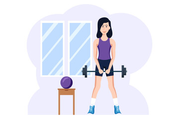 Workout Flat Design Illustration