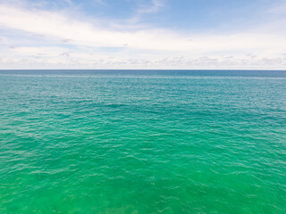 Drone view Beautiful clouds blue sky over sea in high season at Phuket Thailand