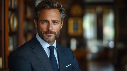 Fototapeta premium Confident Businessman Portrait in Suit