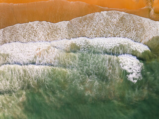 Beautiful sea beach and waves texture in sunny summer day background,Phuket Thailand