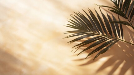 Obraz premium Palm Leaf Shadow on Blank Surface
