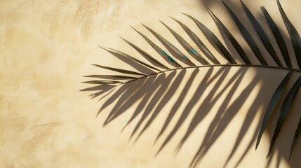 Fototapeta premium Palm Leaf Shadow on Blank Surface