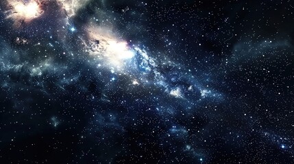 Big Bang colorful space galaxy fog cloud nebula. Universe science astronomy and stary night cosmos mockup background. Supernova concept wallpaper