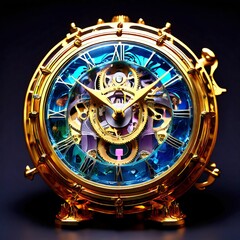 Obraz premium Clock, clock tower, clock design, mechanical, time, luxury watch, gold watch, table clock,