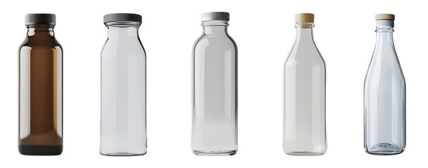 Sleek Clear Water Bottle Isolated on transparent PNG Background - Ideal for Product Displays and Minimalist Beverage Designs