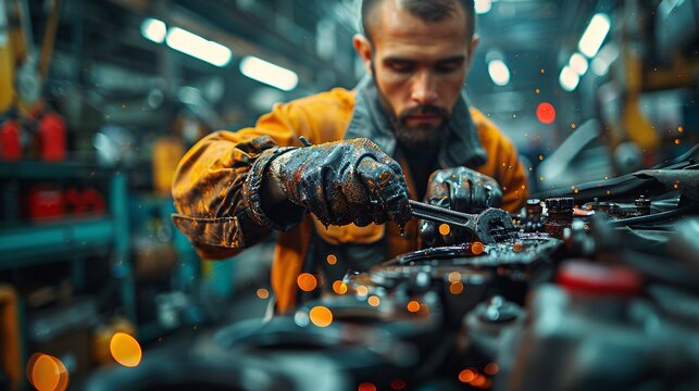 well equipped garage workshop a skilled mechanic 