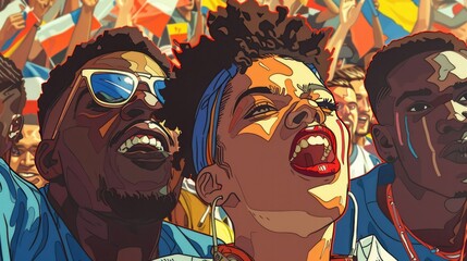 Passionate Fans at a Sporting Event