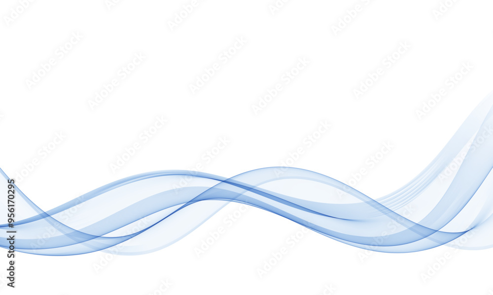 Canvas Prints blue transparent smoky wave flow,abstract wave background,design element.