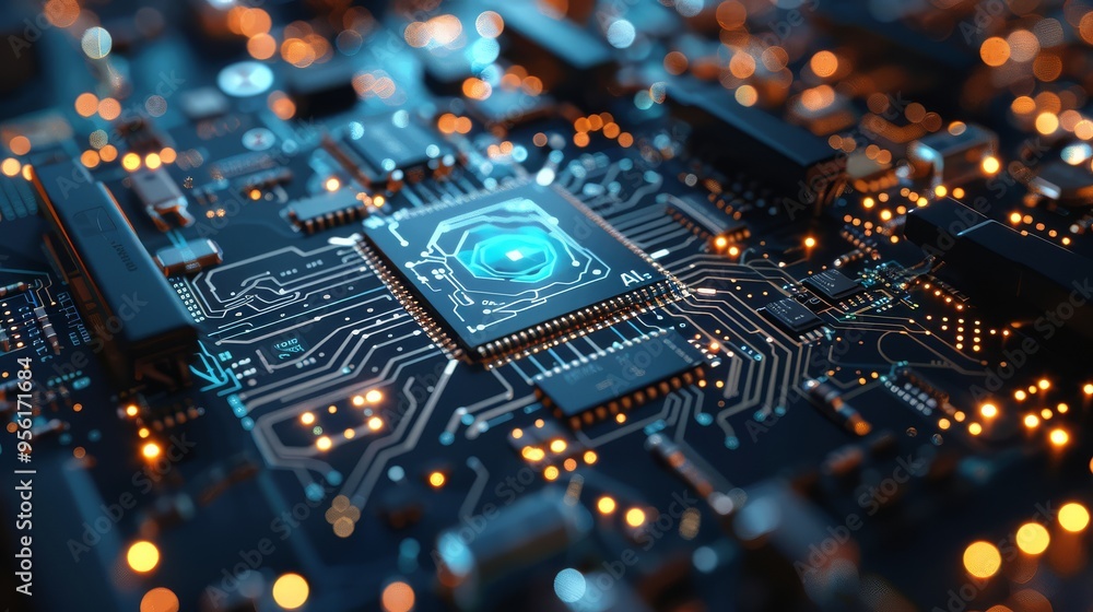 Poster ai technology: a close-up look at the processor chip