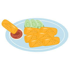 Lumpiang Shanghai fried spring rolls or lumpia