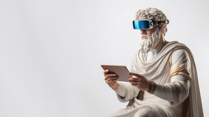 Person with mobile phone Projecting the past