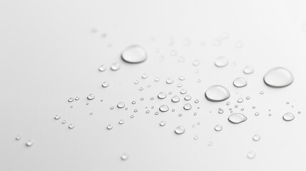 Dew droplets scattered across the entire image at  white background 

