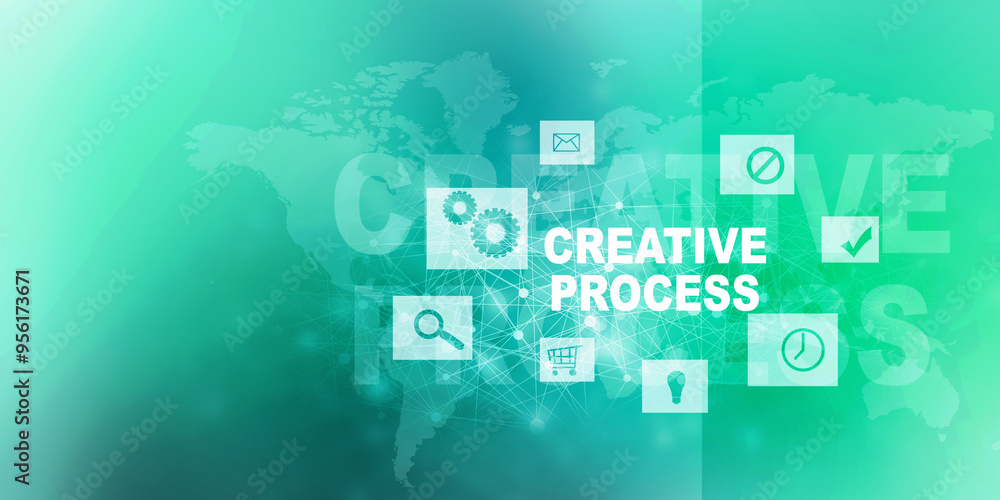Poster 2d illustration digital abstract business networking background