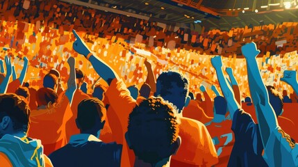 The Crowd Roars With Passion at a Sporting Event