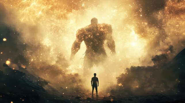 Illustration of David and Goliath