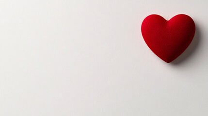 A red heart on a white surface