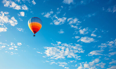 Fototapeta premium hot air balloon in flight-generative ai
