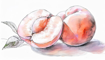 Watercolor illustration of Peaches
