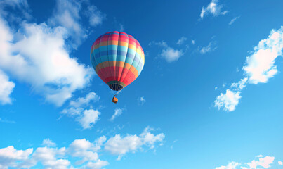 Fototapeta premium hot air balloon in flight-generative ai